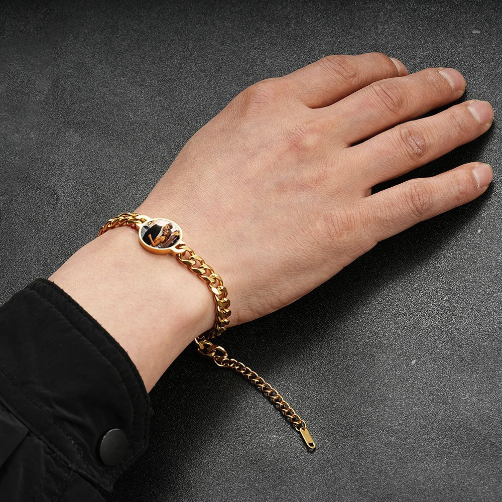 Custom Metal Geometric Temperature-Reactive Bracelet
