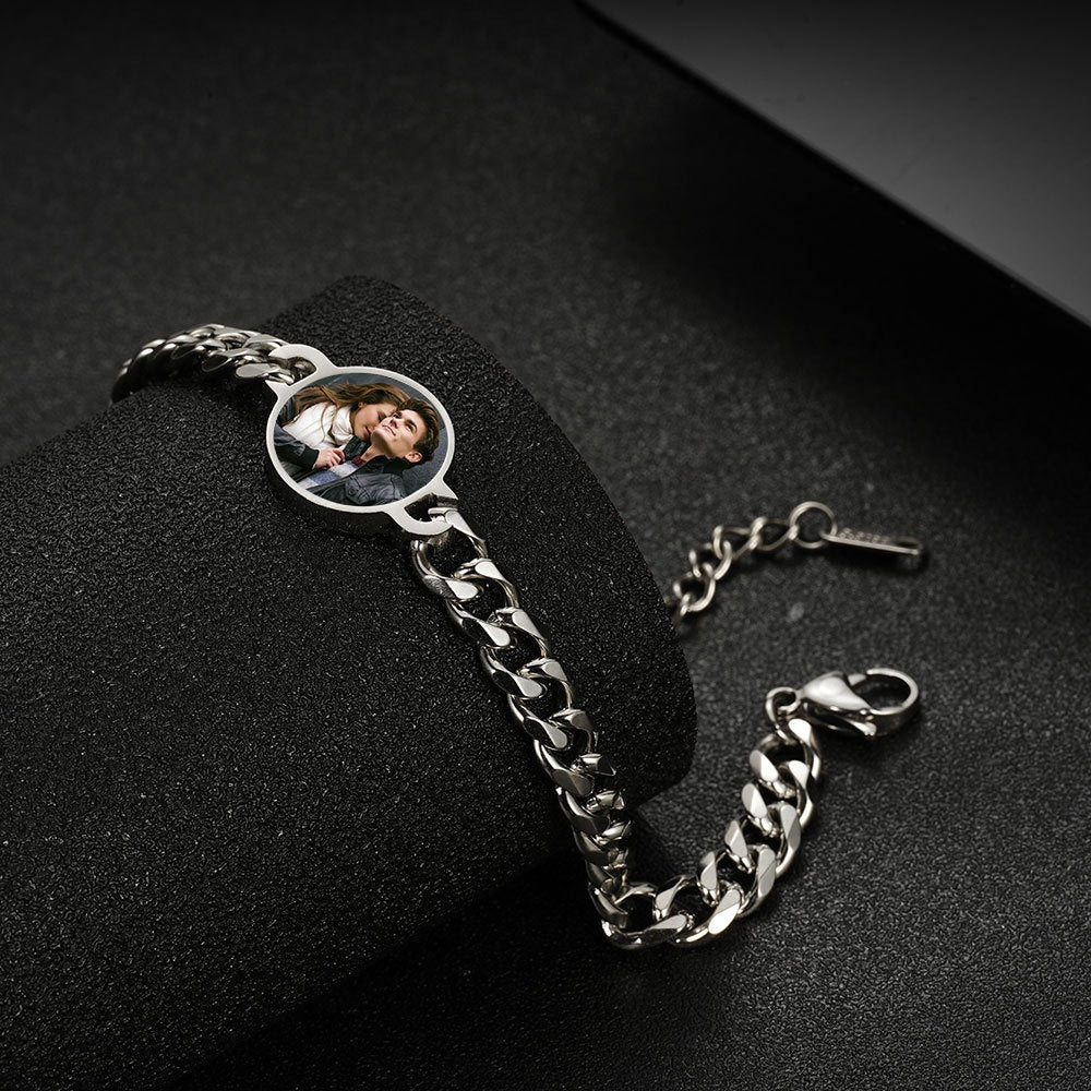 Custom Metal Geometric Temperature-Reactive Bracelet