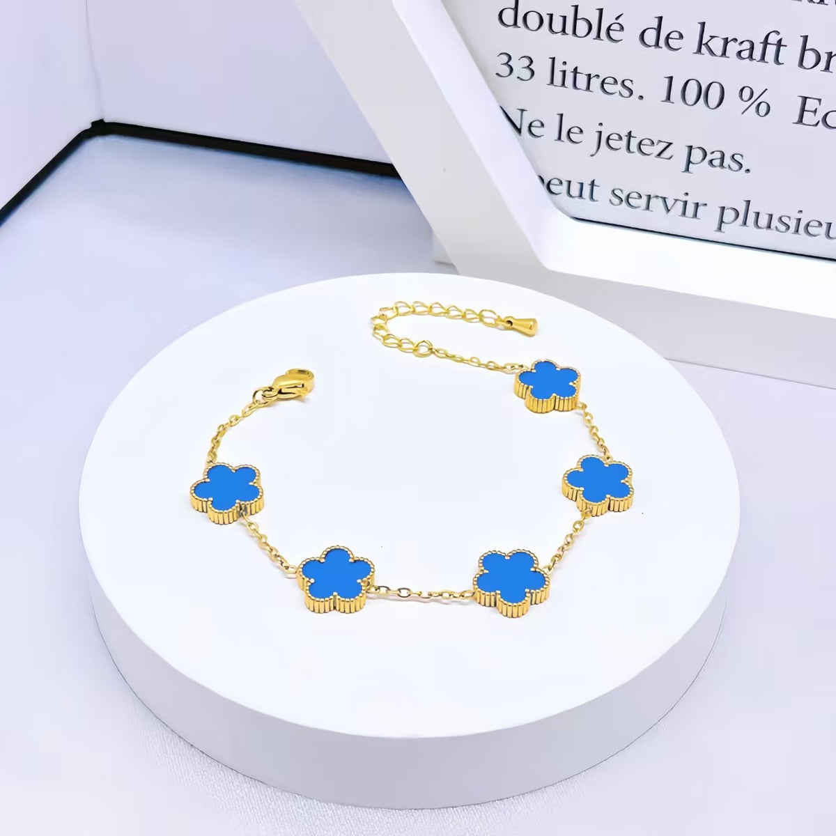13mm Double-Sided Clover Necklace & Bracelet Set