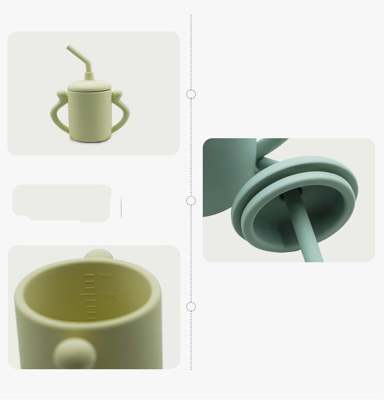 Kids’ Silicone Straw Training Cup with Two Handles