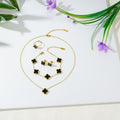 13mm Double-Sided Clover Necklace & Bracelet Set