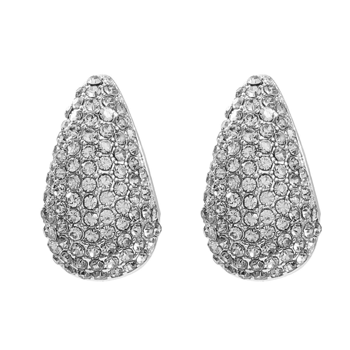 Temperament Inlay Sparkling Color Zircon Waterdrop Ear Stud Waterproof Chunky Teardrop Dome Drop Earrings Party Luxury Jewelry