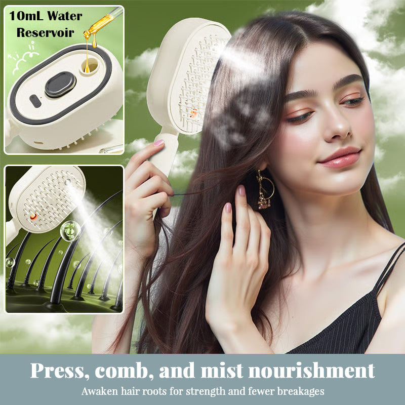 Electric Steam Hair Straightening Brush with Mist