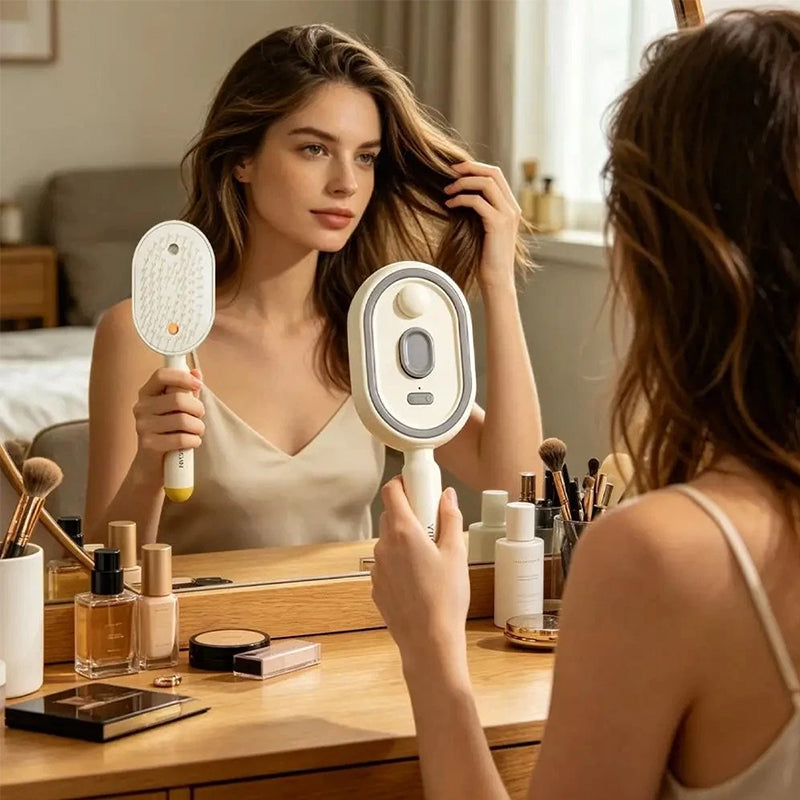 Electric Steam Hair Straightening Brush with Mist