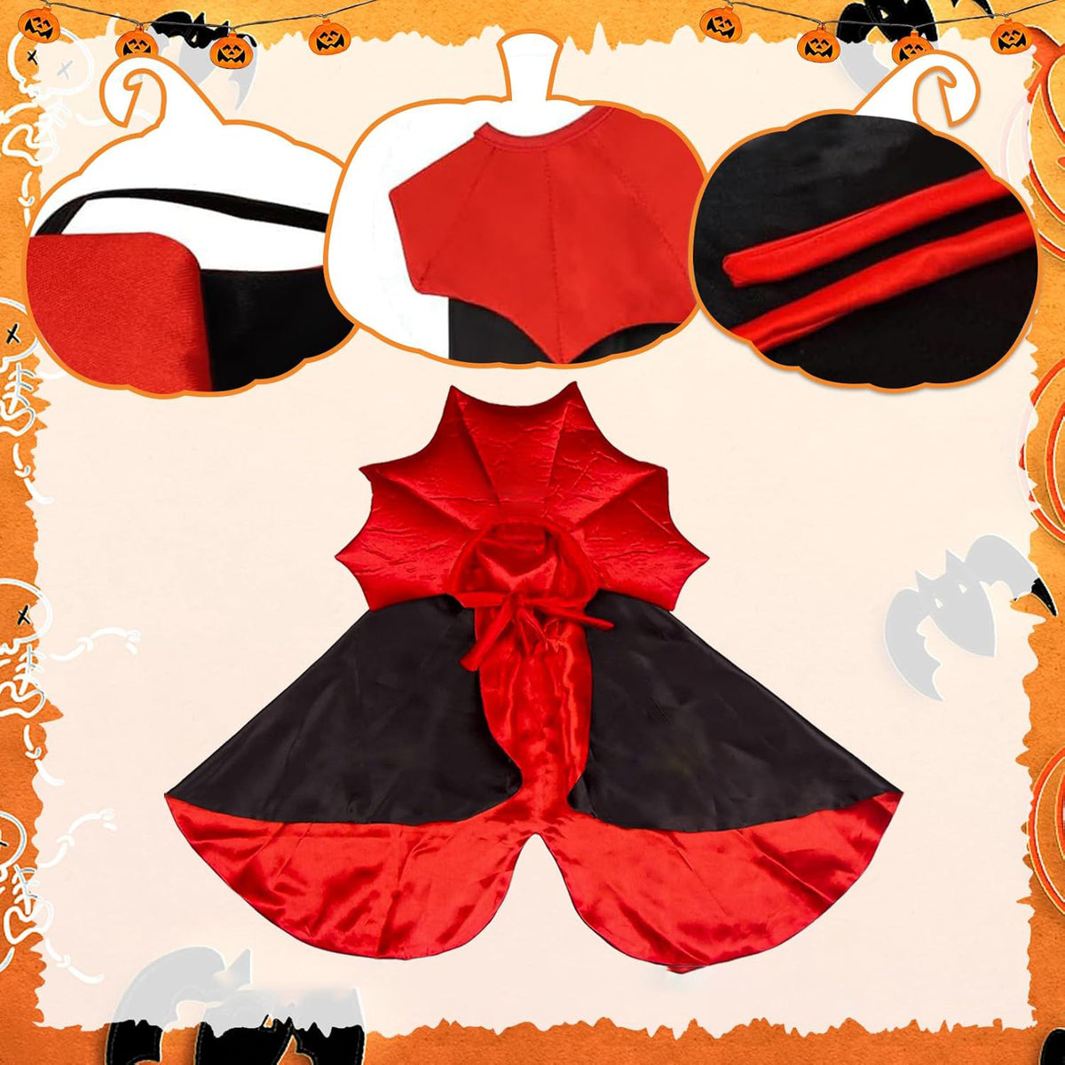 Halloween Bat Cloak Costume for Cats & Dogs