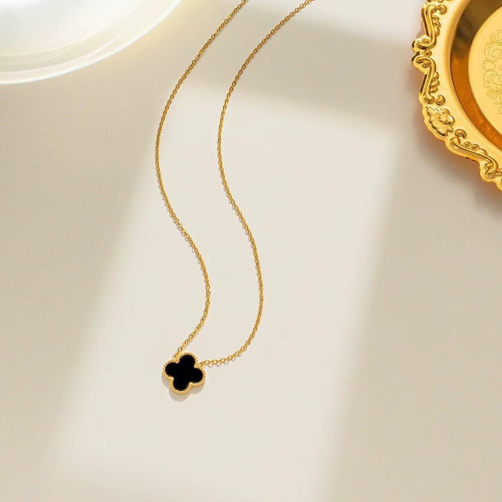 13mm Double-Sided Clover Necklace & Bracelet Set