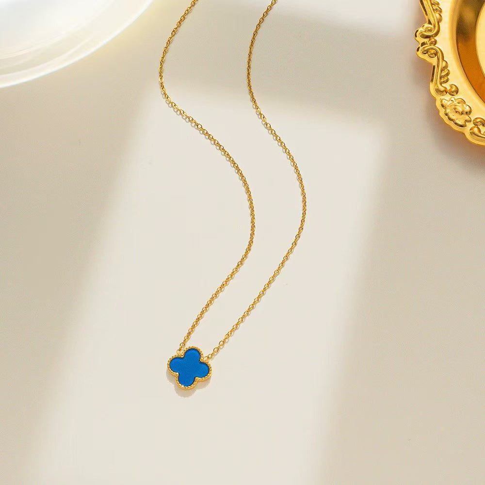 13mm Double-Sided Clover Necklace & Bracelet Set