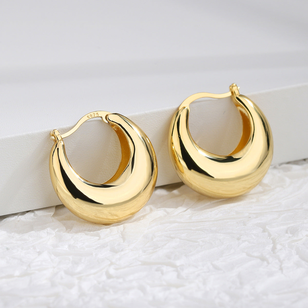 Gold-Plated Chunky Round Earrings