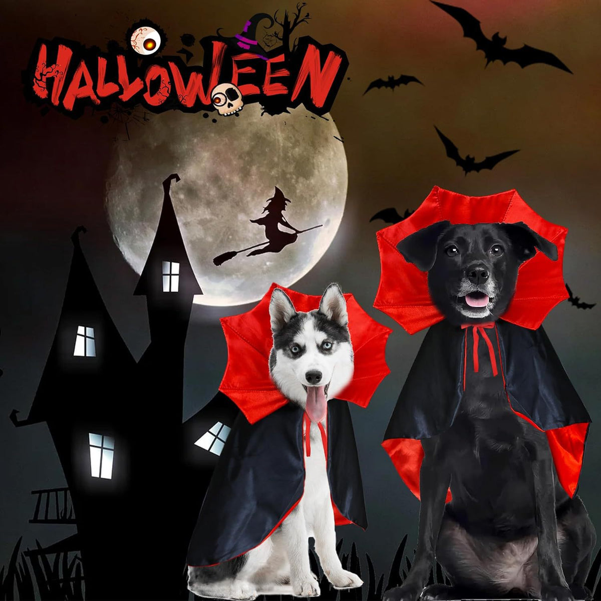 Halloween Bat Cloak Costume for Cats & Dogs