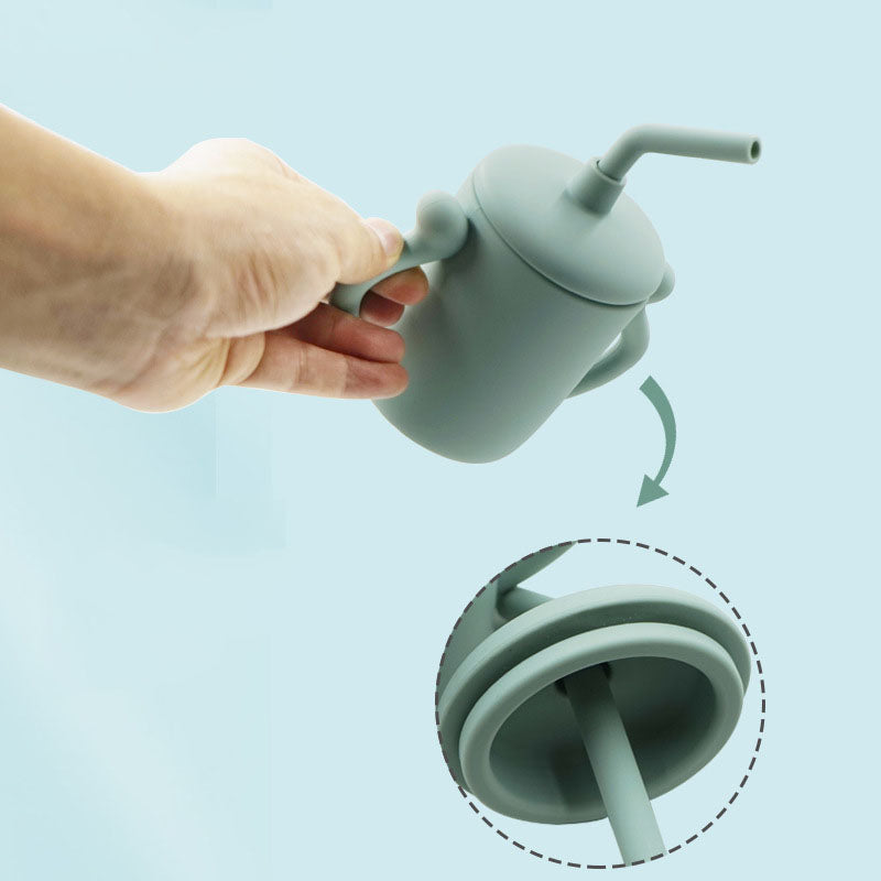 Kids’ Silicone Straw Training Cup with Two Handles
