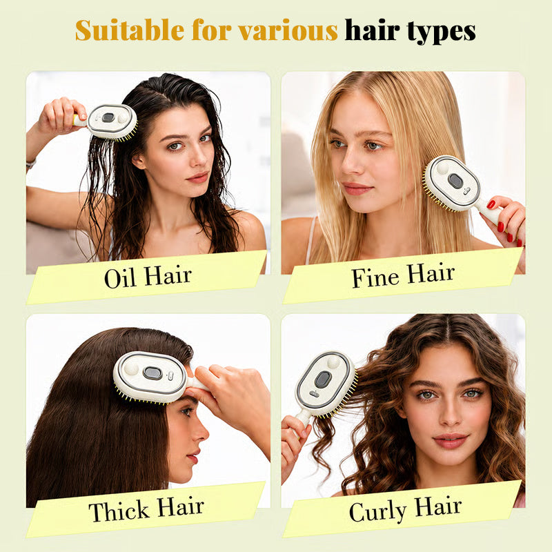 Electric Steam Hair Straightening Brush with Mist