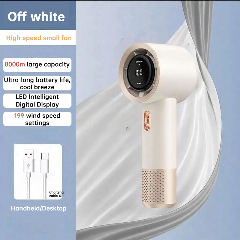 Mini Handheld Fan – 199 Adjustable Speeds for Travel, Gym & Outdoors
