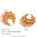 Exaggerated Chunky Oversize Big 3D Hollow Out Textured Hoop Earrings Large Circle Loop Thick Stainless Steel Hoop Earrings Women