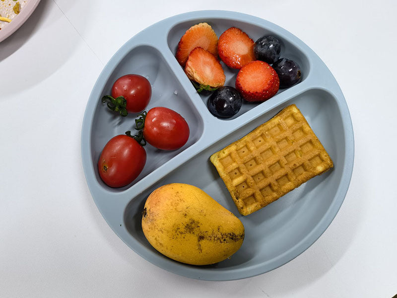 Baby Silicone Divided Suction Plate – Smiley Face Design