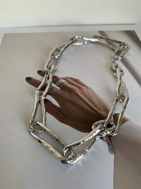 NEW Punk Metal Irregular Thick Chunky Choker Necklace for Women Girls Vintage Show Party Jewelry