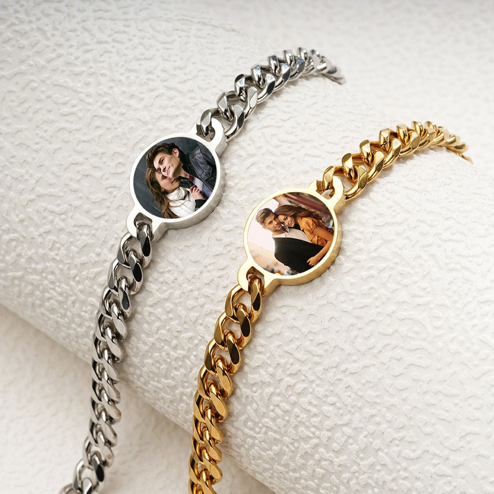 Custom Metal Geometric Temperature-Reactive Bracelet