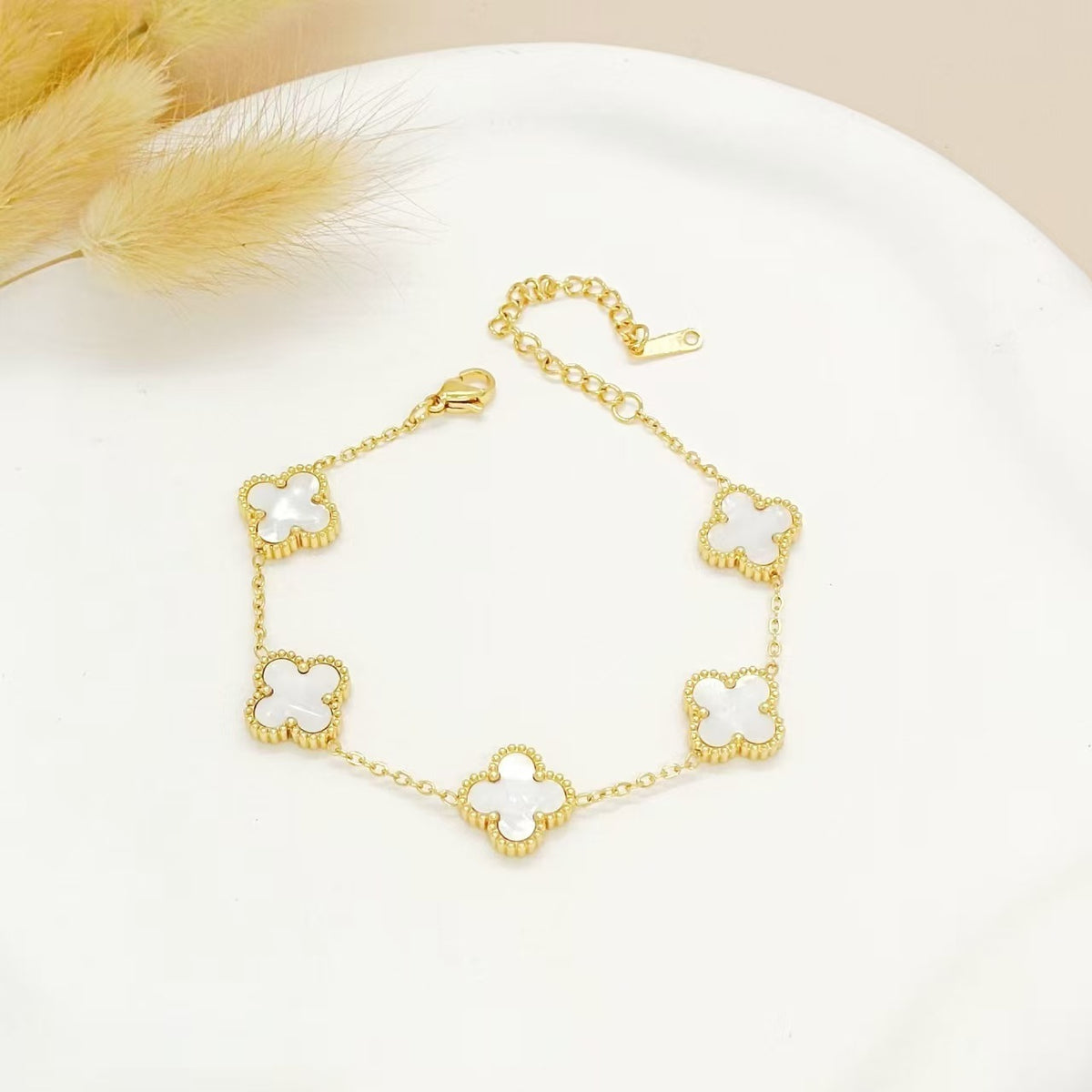 13mm Double-Sided Clover Necklace & Bracelet Set