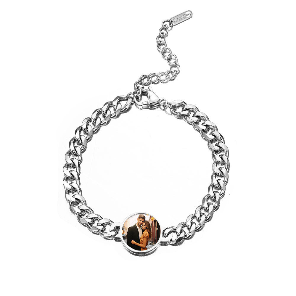 Custom Metal Geometric Temperature-Reactive Bracelet