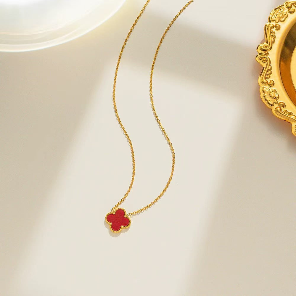13mm Double-Sided Clover Necklace & Bracelet Set
