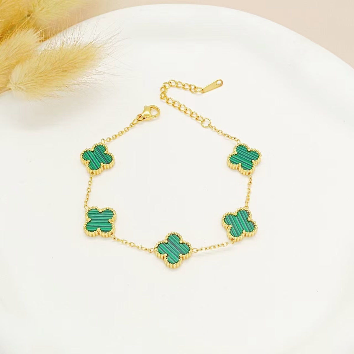 13mm Double-Sided Clover Necklace & Bracelet Set