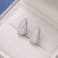 Temperament Inlay Sparkling Color Zircon Waterdrop Ear Stud Waterproof Chunky Teardrop Dome Drop Earrings Party Luxury Jewelry