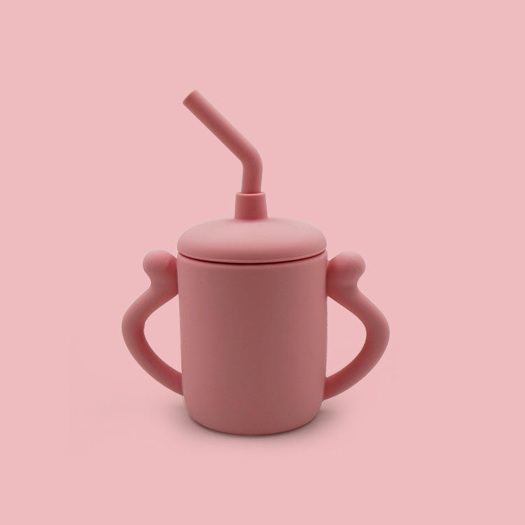 Kids’ Silicone Straw Training Cup with Two Handles