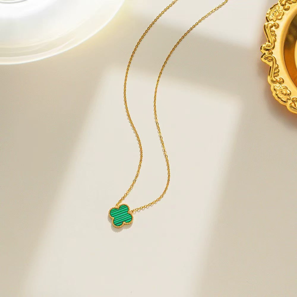 13mm Double-Sided Clover Necklace & Bracelet Set