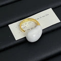 Chunky Water Drop Enamel Ring Brass Exaggerated Geometric Statement Opening Vintage  Party