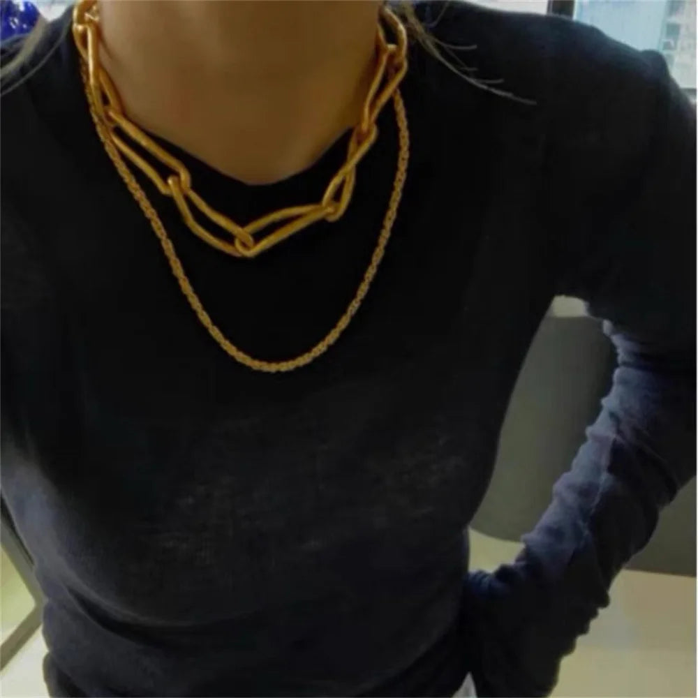 NEW Punk Metal Irregular Thick Chunky Choker Necklace for Women Girls Vintage Show Party Jewelry