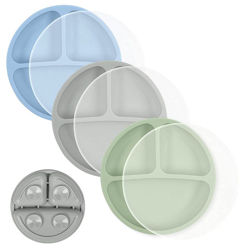 Baby Silicone Divided Suction Plate – Smiley Face Design