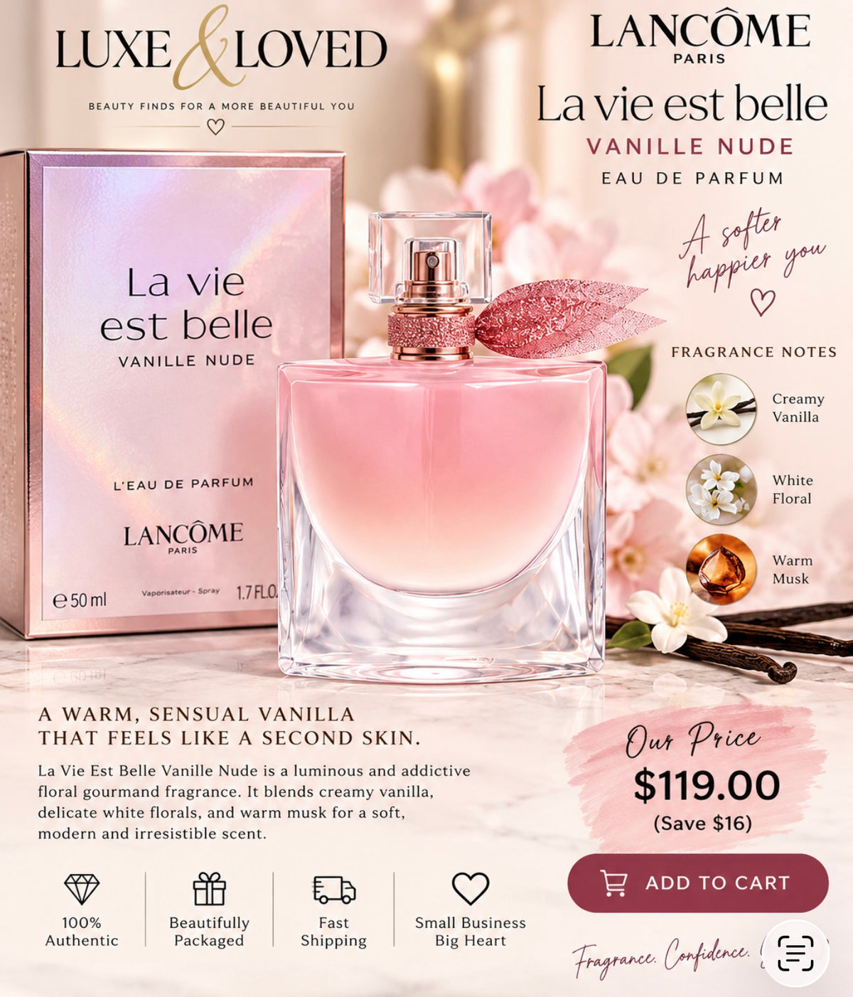 Lancôme La Vie Est Belle Vanille Nude Eau de Parfum 1.7 oz